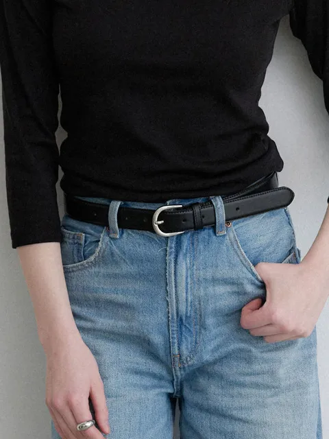 daily round leather belt (T040_black)