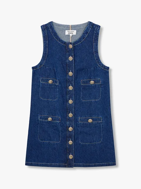 스쿱 넥 데님 미니 드레스 (Tropez Denim Mini Dress)_블루 RF14111027