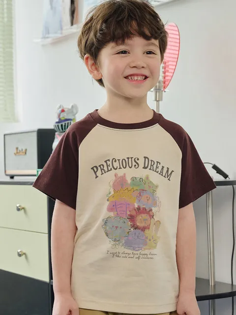 KIDS 프레셔스 레글런 반팔티 브라운