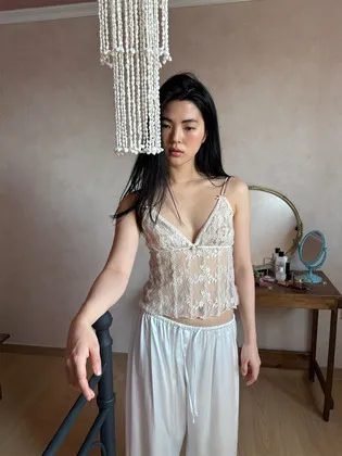 FLORAL LACE BRALETTE TOP, CREAM