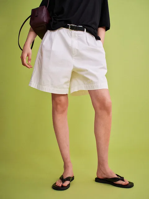 빈티지 투턱 쇼츠_white
