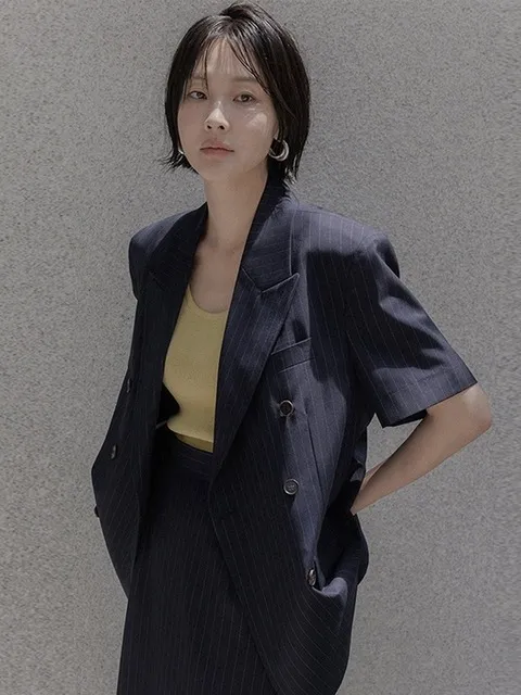 핀ST써머 하프더블 자켓(네이비)