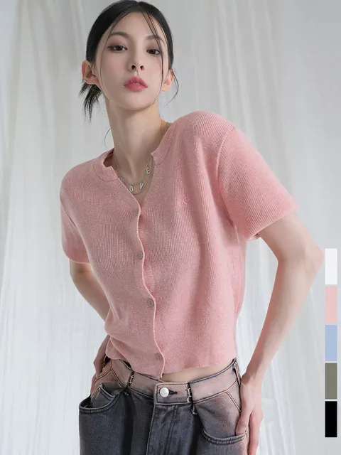 Olly Linen Like Short-Sleeve Knit - 5COL