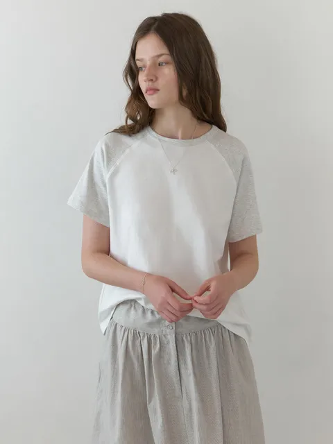 Brume half t-shirt (white/melange)