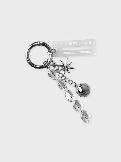 실버 글라스 드롭 키링 Silver Glass Drop Keyring