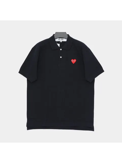 꼼데가르송 레드 하트 패치로고 카라 반팔 공용 PK티셔츠 AX T006 051 2