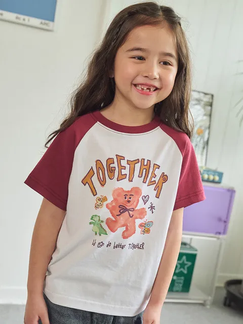KIDS 두잇 베러 레글런 반팔티 버건디