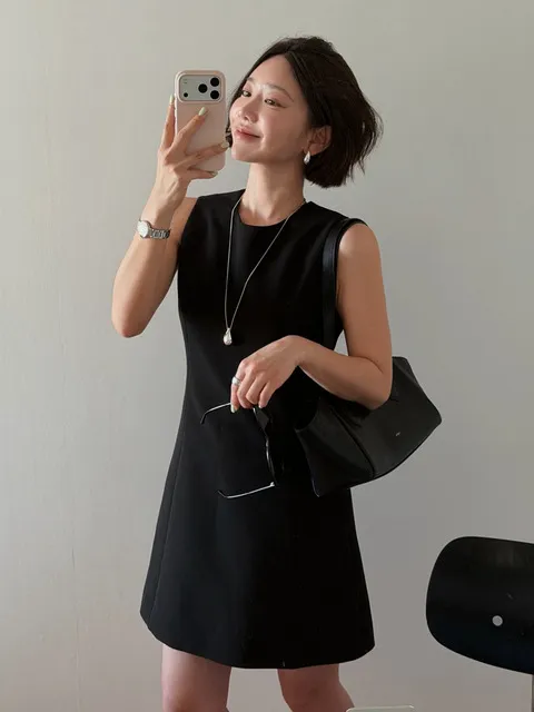 에리카 썸머 울 클레식 미니 드레스_블랙 / ERICA SUMMER WOOL CLASSIC MINI DRESS_BLACK