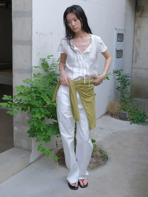 Low-rise Straight Pants_WHITE