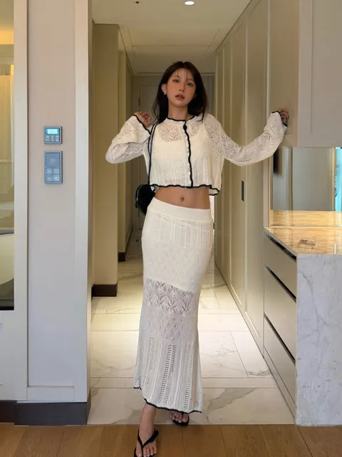 Rosie knit Skirt (Ivory)