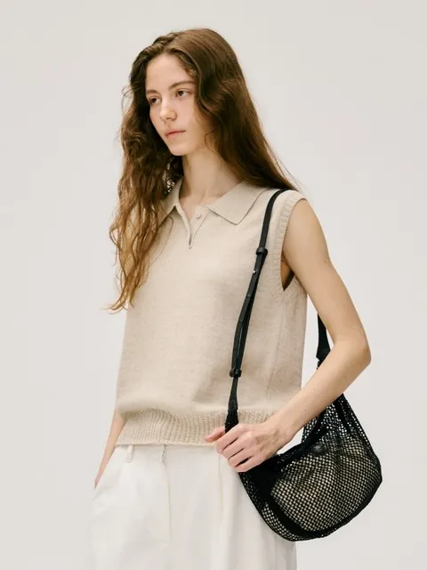 airy net bag (shoulder) - black (M)