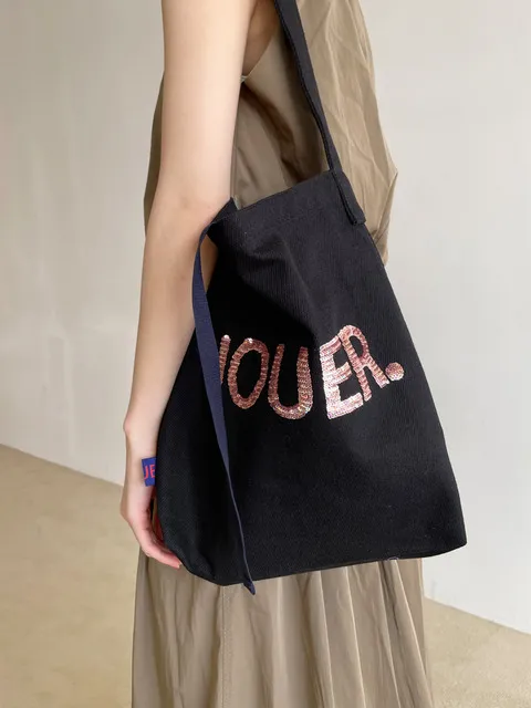 Spangle shoulder bag black