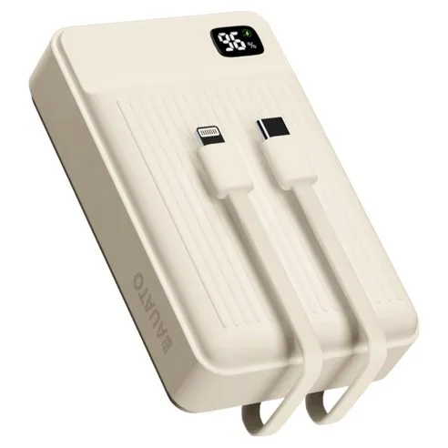 바우아토 포켓쉴 고속 입출력 케이블 일체형 미니 대용량 난연 보조배터리 20000mAh C타입 애플8핀 PD 22.5W