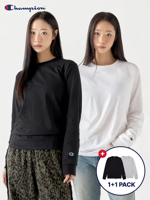 1+1 챔피온 긴팔티 남녀공용 2025 F/W 신상 롱슬리브 15047TU