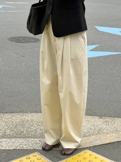 BONE COTTON PANTS_BUTTER CREAM