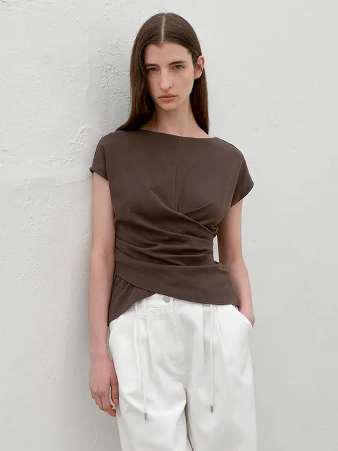 LOWER WAIST TUCK JERSEY TOP(T-7048)