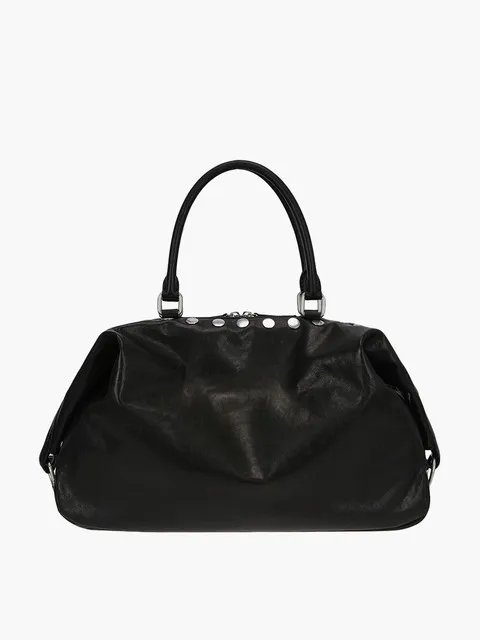 DUMPLING STUD_black washed nappa