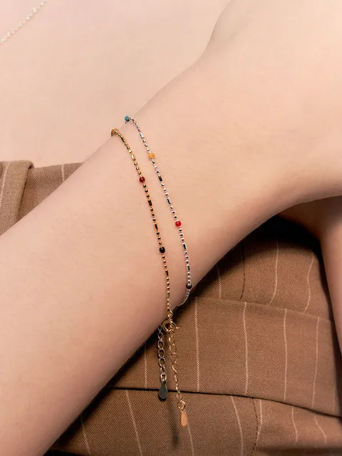 colorful bean chain bracelet