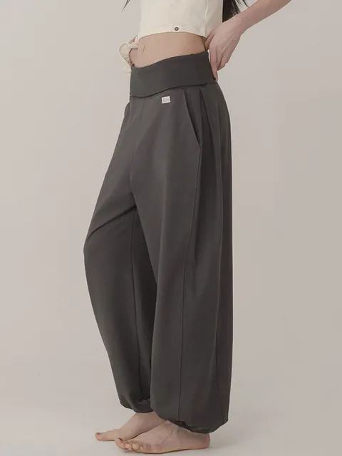 SOFT FLOW BANDING PANTS_DARK CHARCOAL