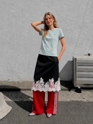 KOMMUN CROP SHORT SLEEVED T SHIRT PALE BLUE