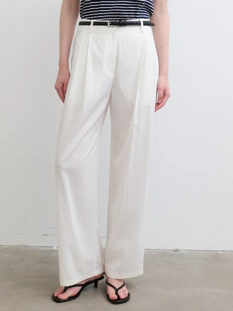 Nylon Two-tuck Wide Trousers_3color