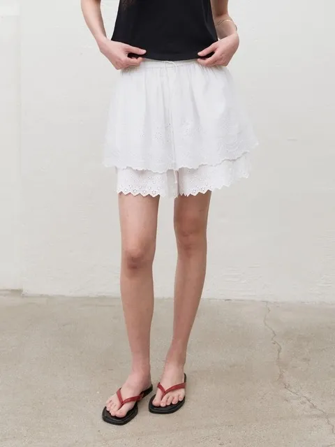 CONTI LACE SHORTS_IVORY
