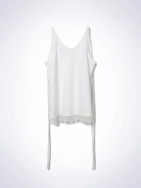LACE LAYERED RING TOP WHITE