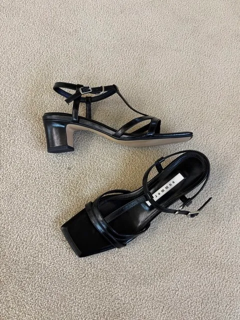5cm Lyon T-strap Heel Sandal _ ( 2 types )
