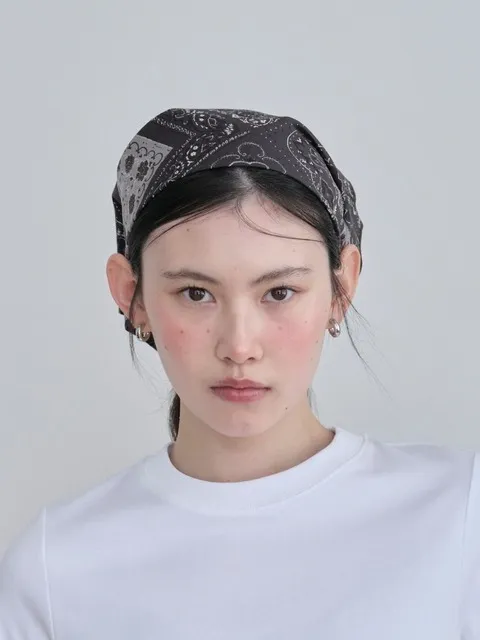 Black and Grey Paisley Bandana 50