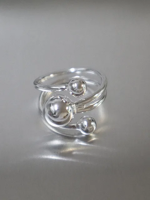 Layered Ball Open Ring