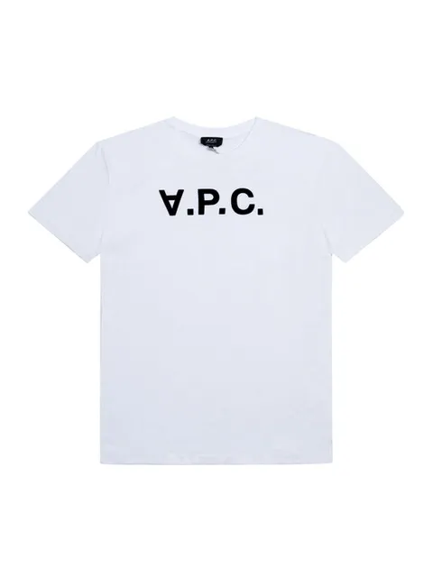 아페쎄 COHBM M26384 TAE WHITE/DARK NAVY VPC 벨벳 로고 스탠다드 그랜드 공용 반팔티