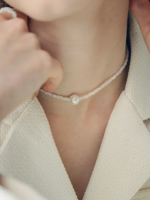 pearl between twinkle necklace