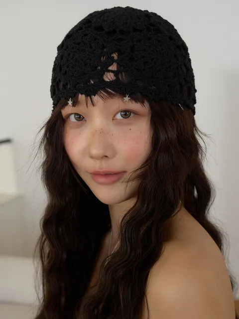 크로셰 트윙클 비니 (Black)