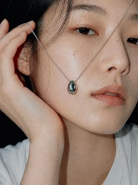 Droplet volume necklace (2 color) / 드롭렛 볼륨 롱 목걸이