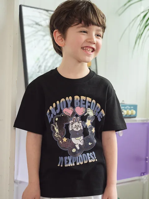 KIDS 익스플로 버니 반팔티 블랙