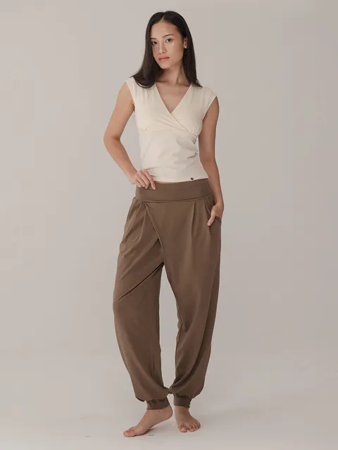 WRAP CAP-SLEEVE TOP_CREAM