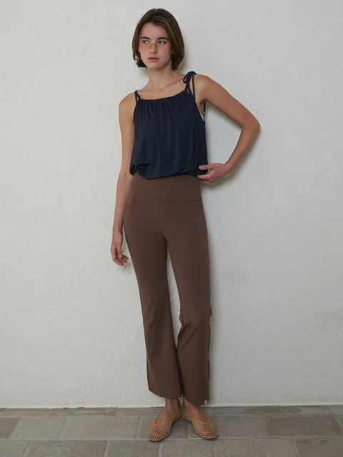 Alba Flare Pants - Brown