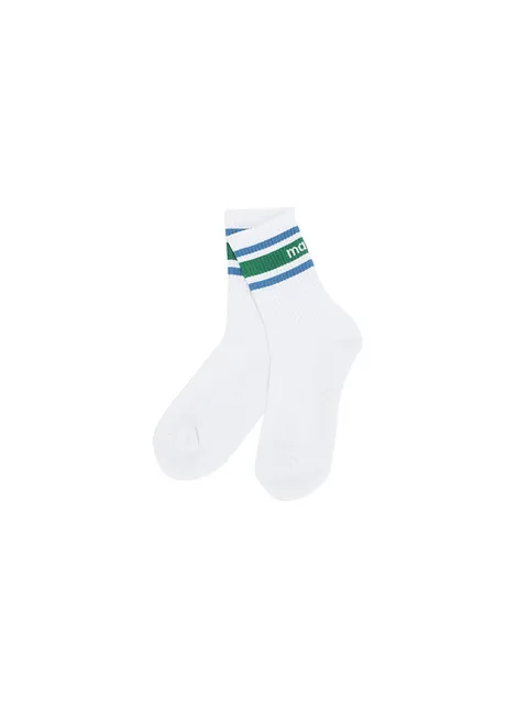 Stripe Logo Middle Socks_Green (QWAESC10422)