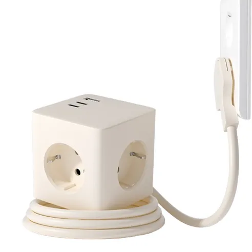 바우토 납작 큐브 고용량 멀티탭 콘센트 3구 usb 4000W