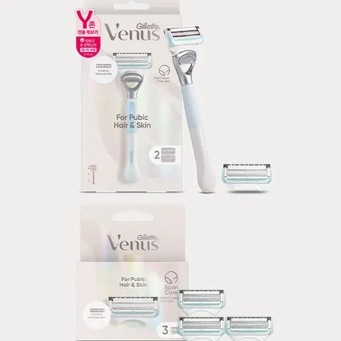 질레트 비너스 Y존 제모기 핸들1입 면도날2입 면도날 3입 2종 택1
