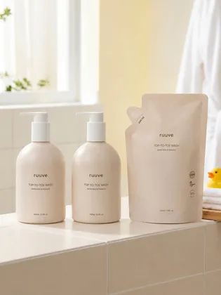 러베 탑투토워시 400ml 2개 리필 350ml 1개