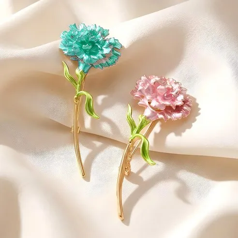 카네이션 브로치 뱃지 핀 어버이날 스승의날 부부의날 선물 2p 세트