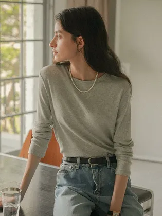 틸아이다이 Modal basic slim t-shirt_Melange