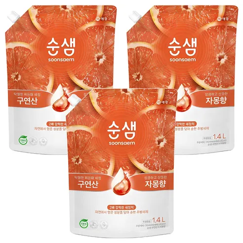 순샘 구연산 자몽향 주방세제 리필
