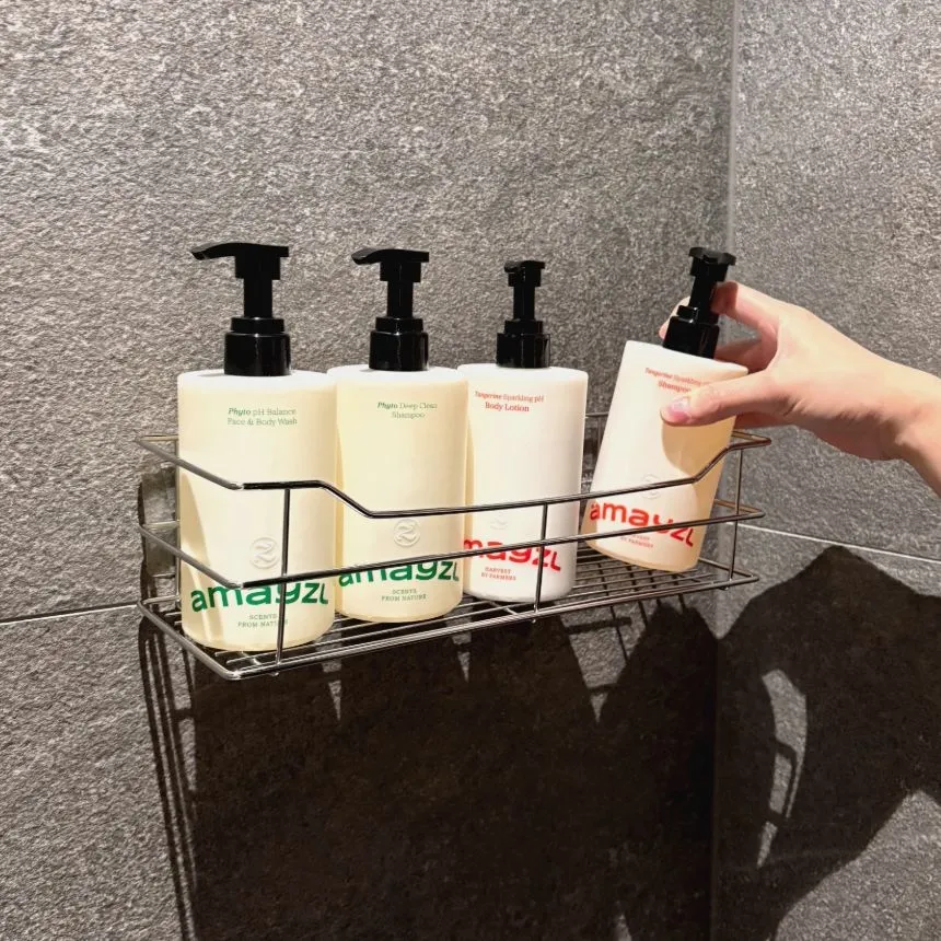 홈튜디오 35CM 넉넉한 호텔식 무타공 올스텐 욕실선반