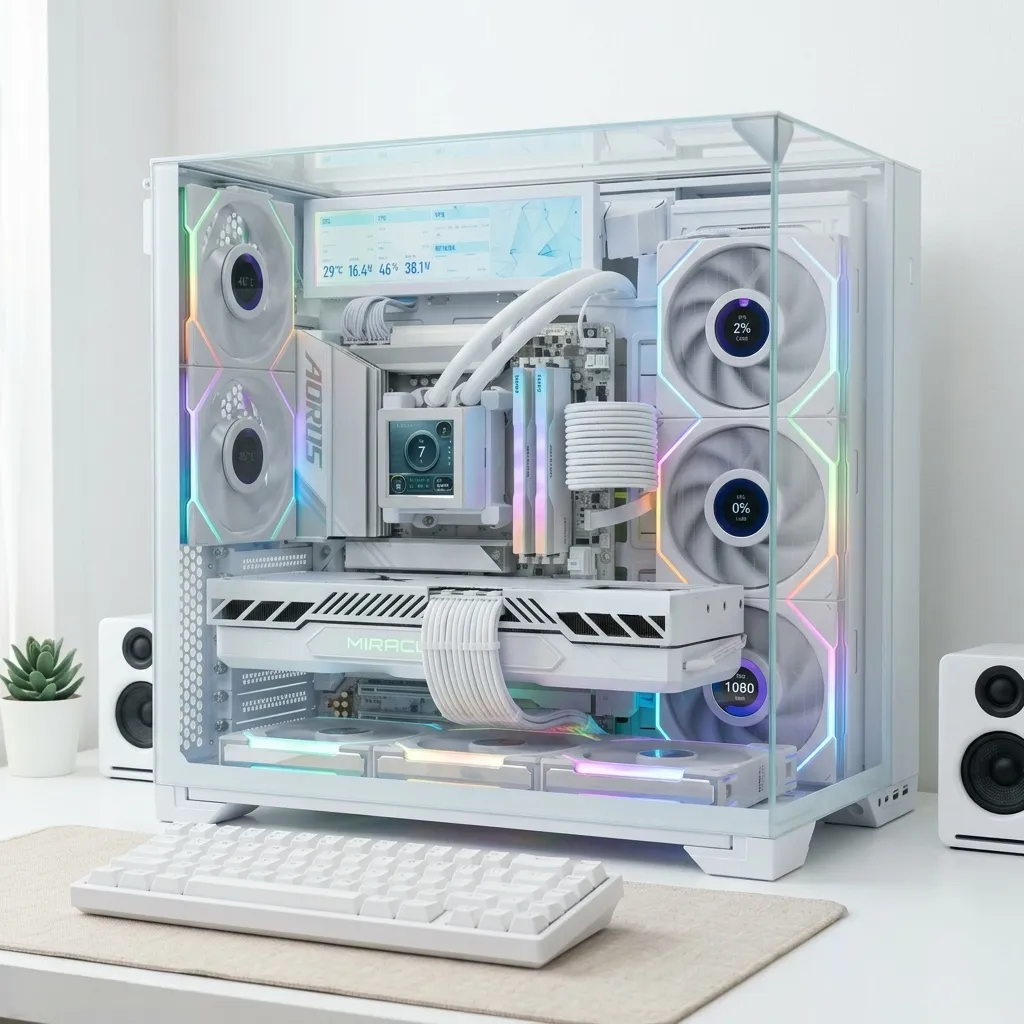 서린컴퓨터 리안리 비전컴팩트 화이트 어항PC 7500X3D 9060XT 32G