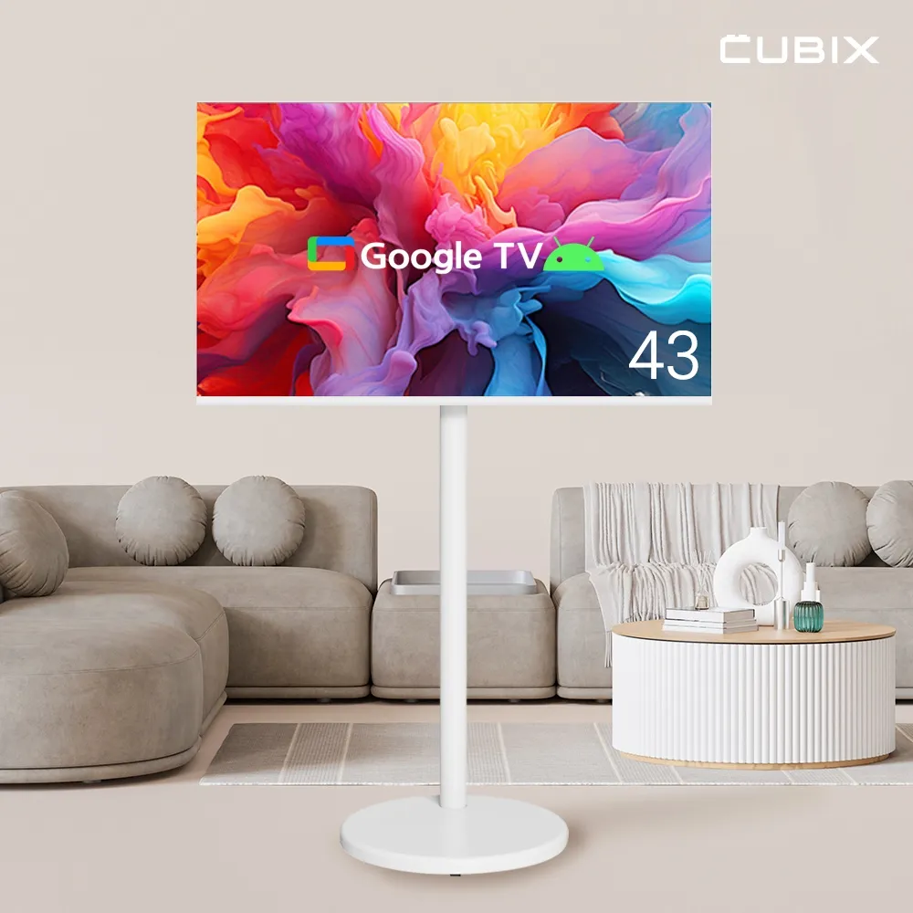큐빅스전자 무빙큐빅스 화이트에디션 구글 스마트 43인치 109cm 4K UHD TV 삼탠바이미
