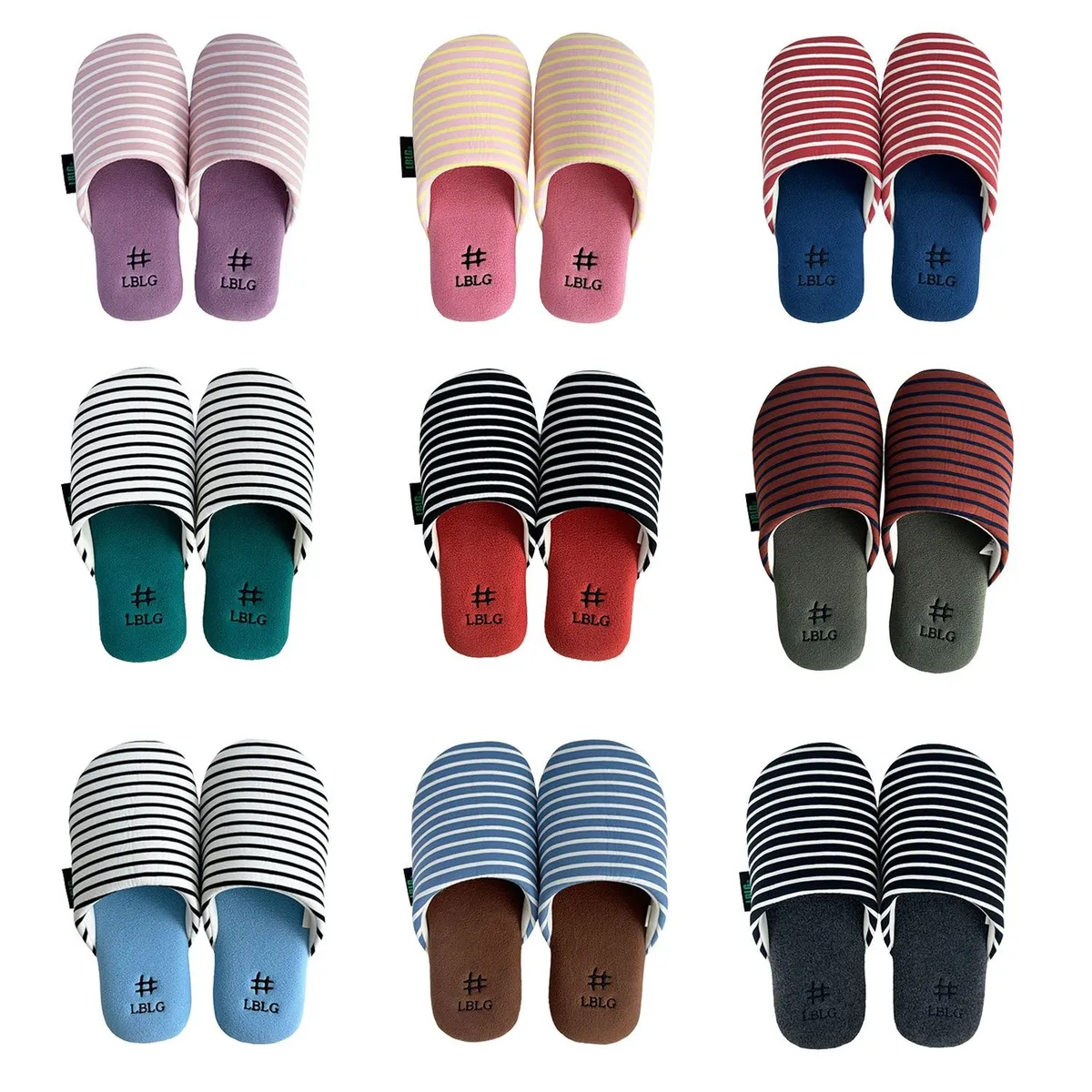 라벨라코 모니카 스트라이프 10colors 포근한 쿠션 실내화 룸슈즈 거실화 슬리퍼