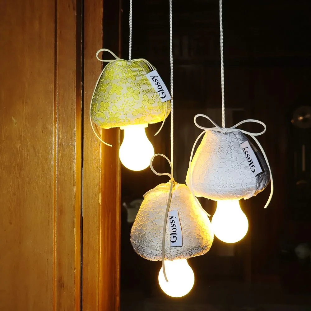 글로시 Jacquard flower mushroom lamp 자가드 플라워 머쉬룸 램프