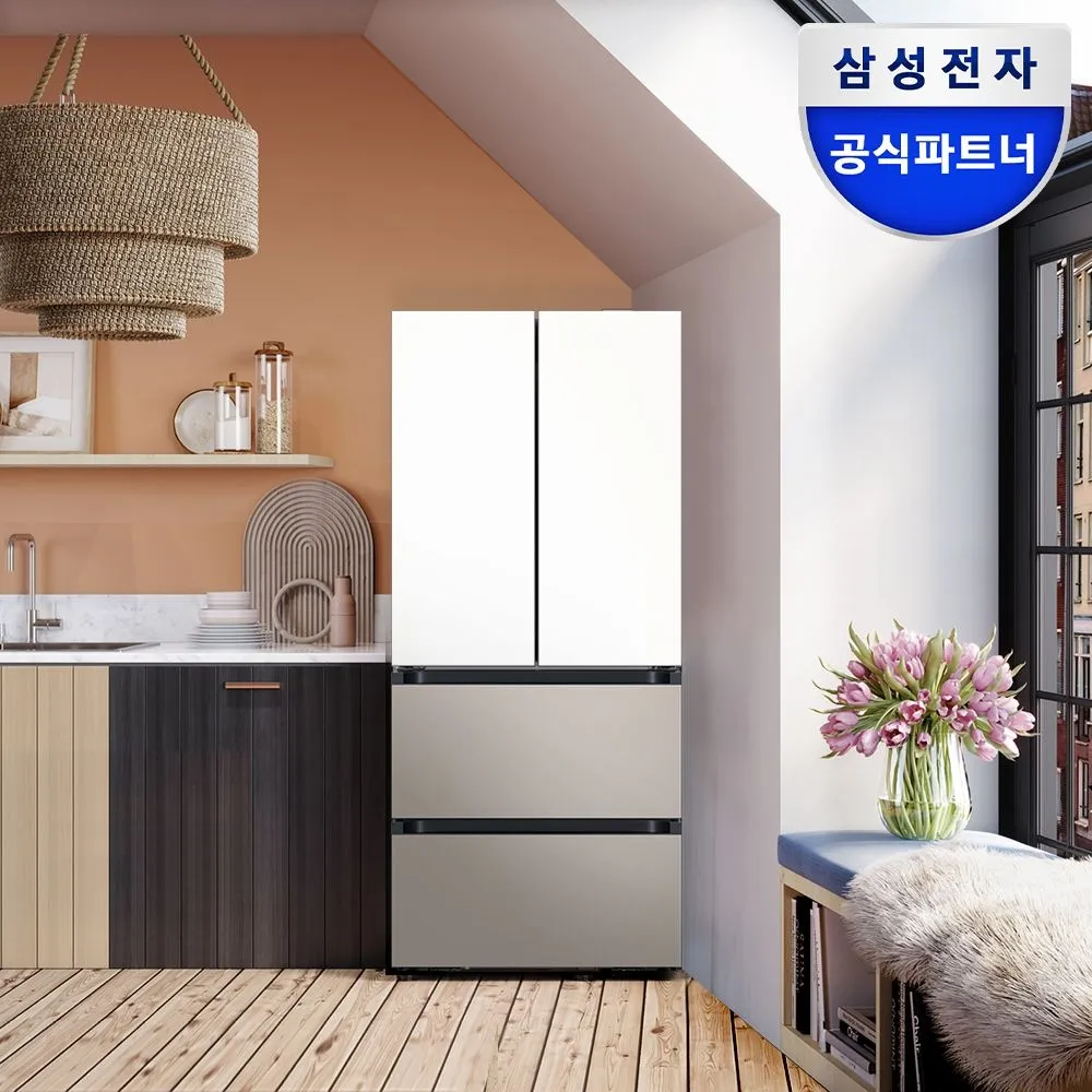 삼성전자 최대혜택가198만원대 비스포크 AI 김치냉장고 4도어 1등급 490L RK70F49M1ZG